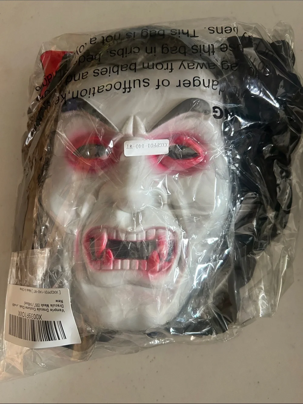 Halloween Vampire Dracula Costume Cloak w Mask 4 feet 7 inches long